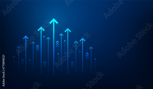 business arrow graph stock market growth to success. financial data graph strategy.market chart profit money. startup trading to success. vector illustration hi-tech.