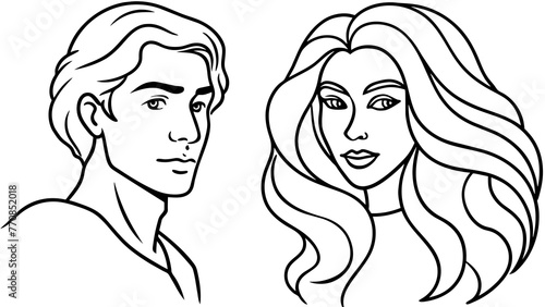 man and woman profile concept an illustration of