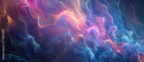 An abstract representation of sleep cycles with ethereal waves and soothing colors symbolizing the stages of sleep