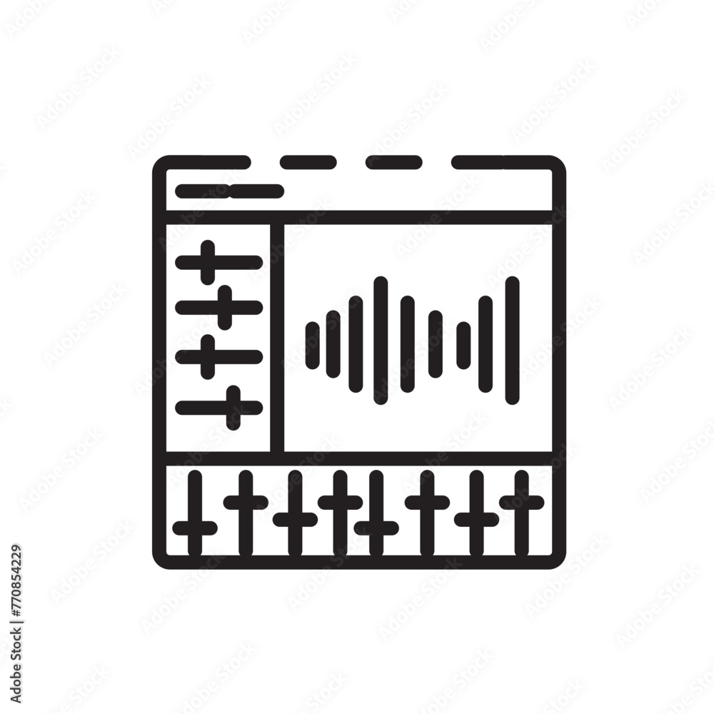 Editing Music Browser Line Icon Editing Music Browser Line Icon