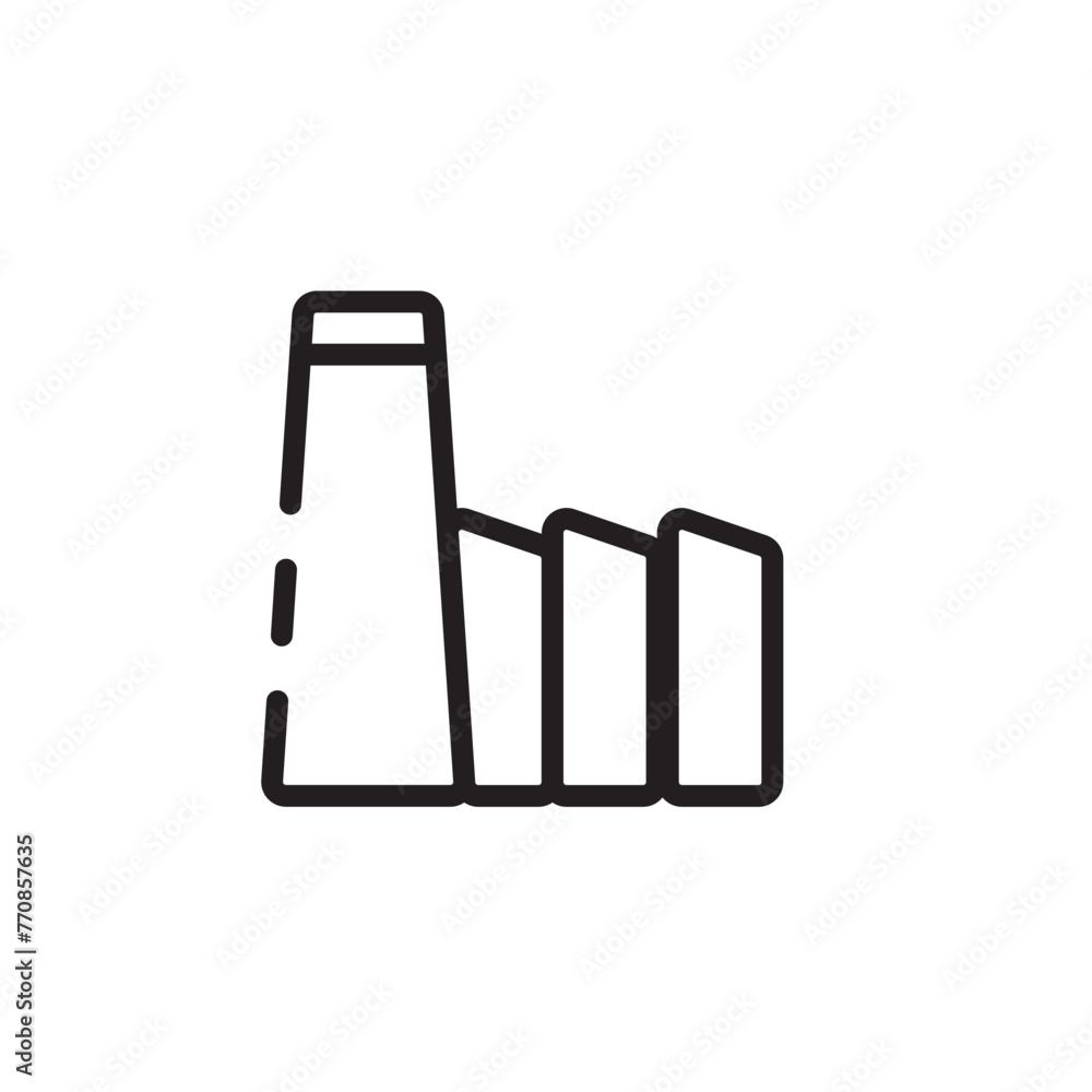 Basic Factory Plant Line Icon Basic Factory Plant Line Icon