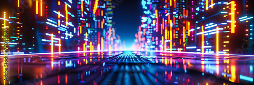 Wallpaper Mural Futuristic Network Structure Over a Cityscape, Illustrating the Complexity of Modern Digital Connections Torontodigital.ca