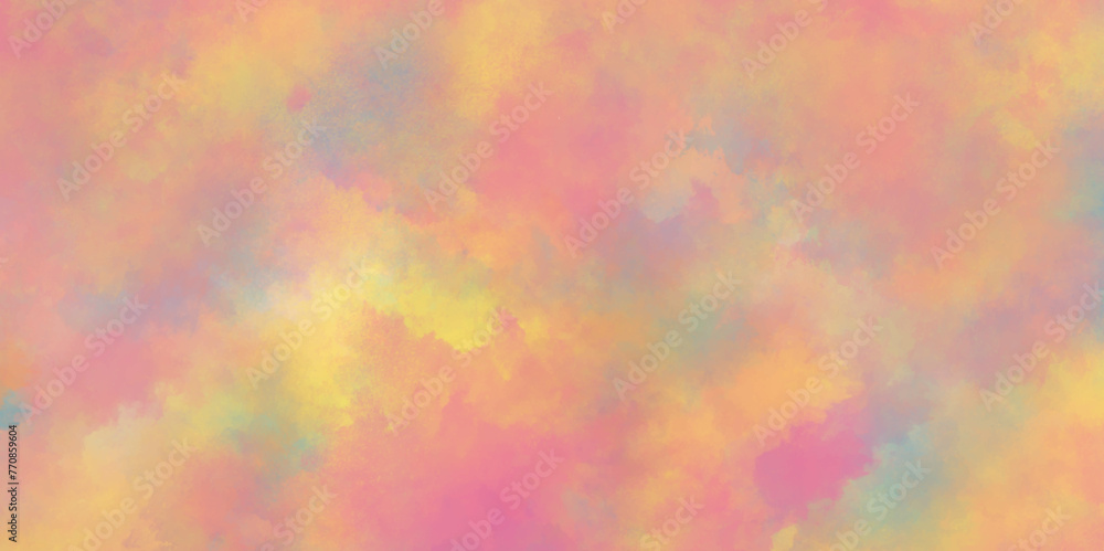 abstract Warm yellow watercolor beautiful hues of yellow gold pink and purple in hand painted watercolor background ,
