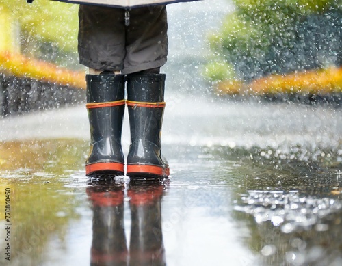 雨と子どものイメージ