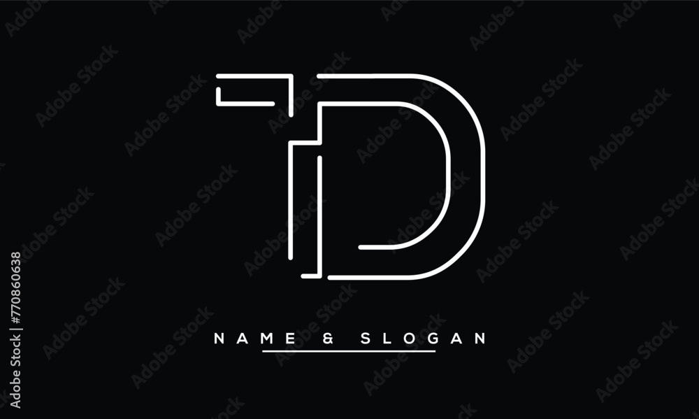 TD, DT, T, D Abstract Letters Logo Monogram TD, DT, T, D Abstract Letters Logo Monogram