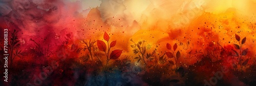 Watercolor Yellow Orange Blurred Background, Background HD, Illustrations © Cove Art