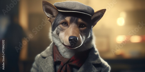 Anthropomorphic Detective Dog in Stylish Attire - Adventure Awaits Banner