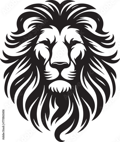 Wild roaring lion king head tattoo set. lions heads black and white ink sketch silhouettes