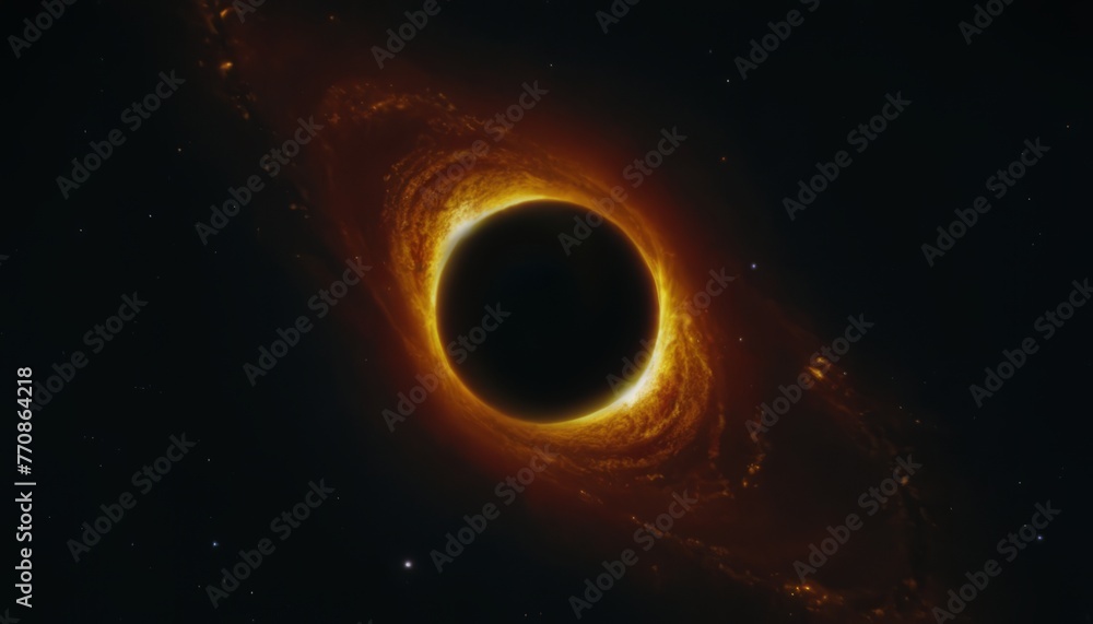 Black hole in space. distortion of space.