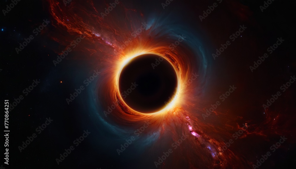 Fototapeta premium Black hole in space. distortion of space.