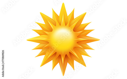 Bright Sun Symbol Isolated On Transparent Background PNG.