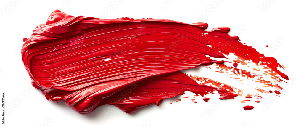 Cosmetic color paint, brush strokes, white background