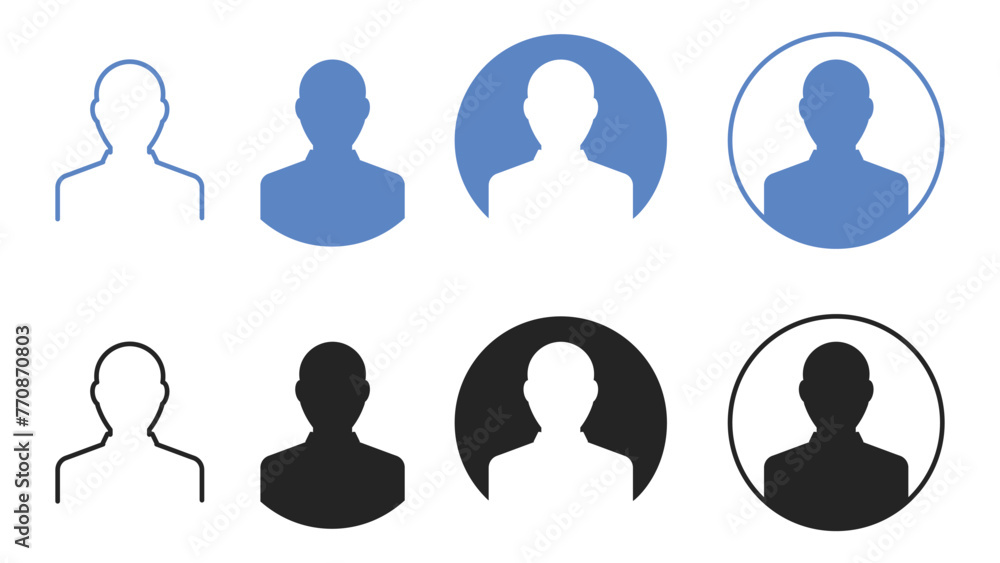 Set of User Profile Icons Isolated on White Background Set of User Profile Icons Isolated on White Background