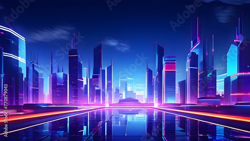 render background abstract city skyscrapers