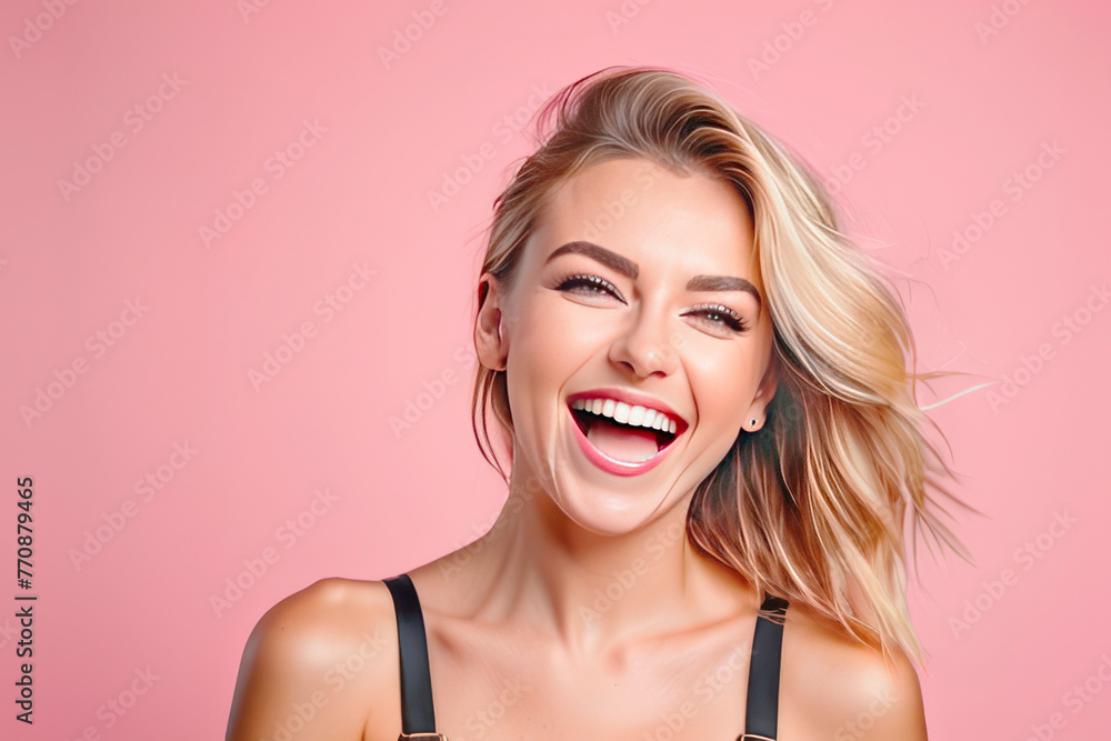photo shoot, a middle-aged girl screams with happiness photo shoot, a middle-aged girl screams with happiness
