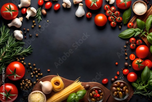 Italian food background  photo