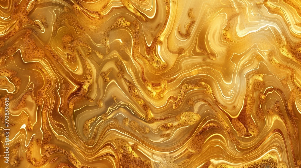 Sumptuous Golden Marbling Elegance on a Lavish Textured Background, Embodying a Fluid Art Masterpiece.