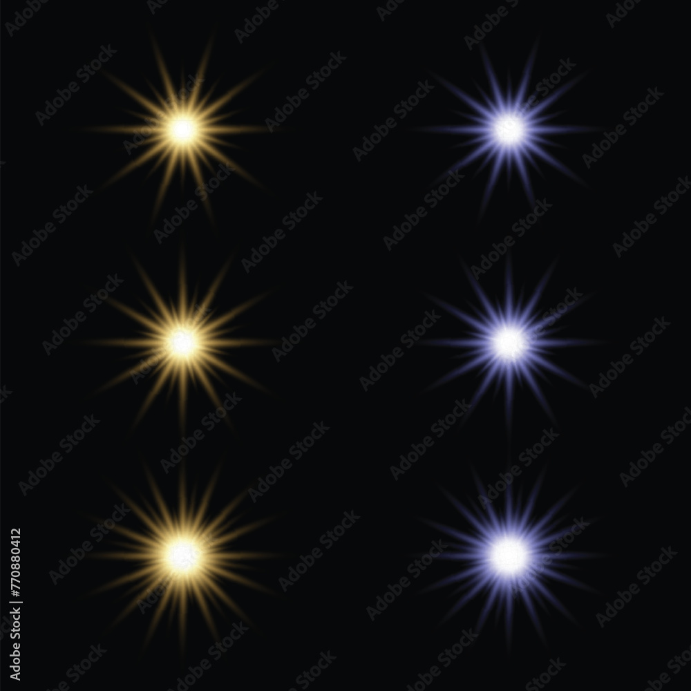Realistic Burst of Light Isolated on Dark Background Realistic Burst of Light Isolated on Dark Background