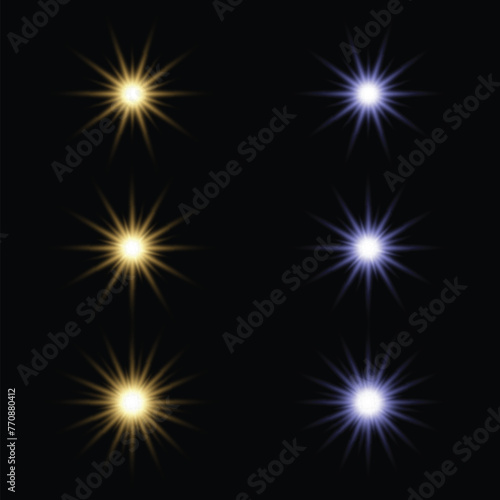Realistic Burst of Light Isolated on Dark Background