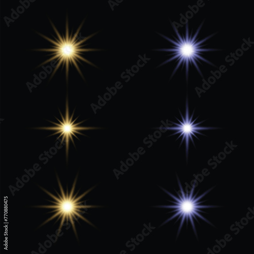 Realistic Burst of Light Isolated on Dark Background