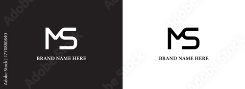 M S Vector Art, Icons, and Graphics for Free Download, Minimal elegant monogram art logo, Outstanding professional trendy awesome artistic MS SM initial based Alphabet icon logo.