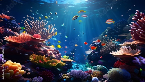 render background abstract coral reef ocean