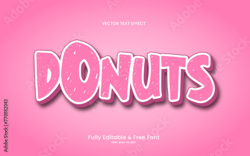 Editable donuts text effect high quality