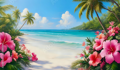 painted tropical beach