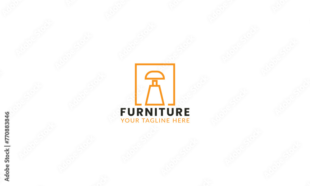 Furniture logo design. Furniture store and Interior design logo concept.