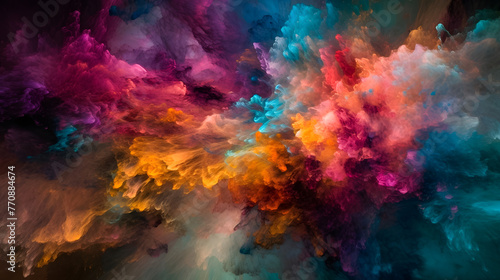 Blending colorful smoke and gas patterns and textures  Abstract art V3.