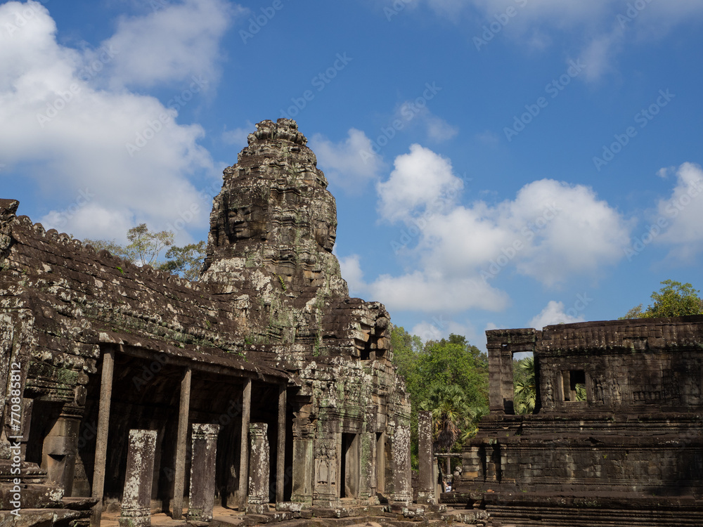 Fototapeta premium Angkor Thom and Wat - a temple complex in Cambodia, is the largest religious monument in the world. Siem Reap Cambodia