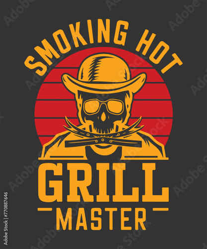 Smoking Hot Grill Master BBQ T-Shirt Design