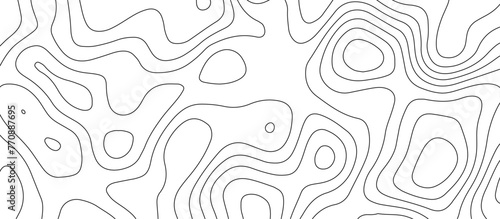 Abstract topographic map patterns, topography line map. The black on white contours topography stylized height of the lines. cotour map and line terrain path. Linear graphics. Vector illustration. photo