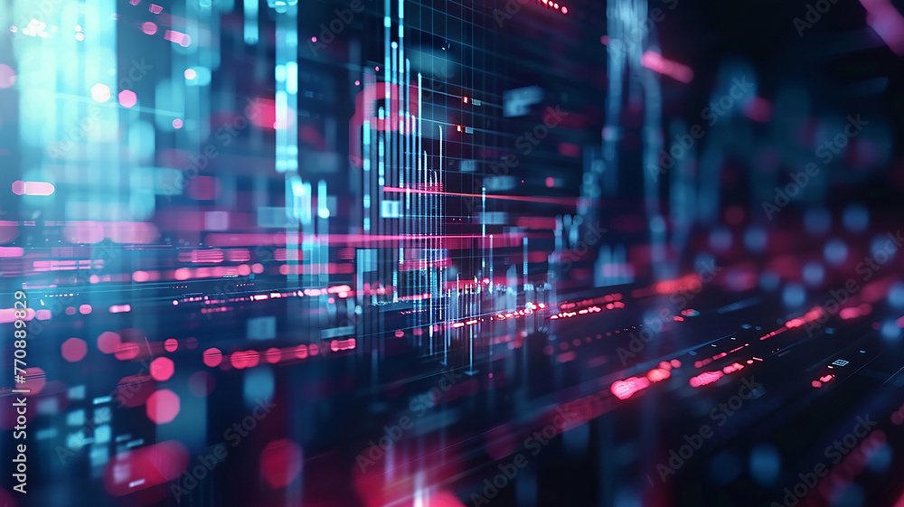 technical financial graph on technology abstract background - obrazy, fototapety, plakaty 