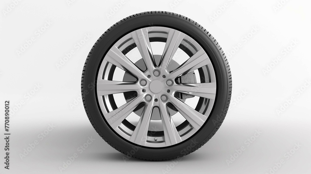 car wheel cut out on white background