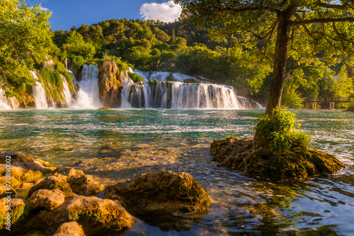 Fototapeta Naklejka Na Ścianę i Meble -  Beautiful Skradinski Buk Waterfall In Krka National Park - Dalmatia Croatia, Europe