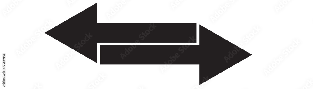 Double arrow icon set . two side arrows icon vector Double arrow icon set . two side arrows icon vector