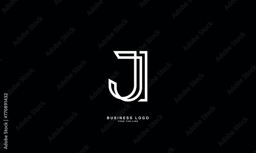 JI, IJ, J, I, Abstract Letters Logo Monogram JI, IJ, J, I, Abstract Letters Logo Monogram