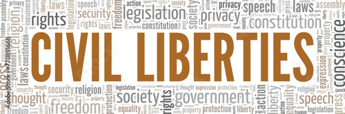 Civil Liberties word cloud conceptual design isolated on white background.