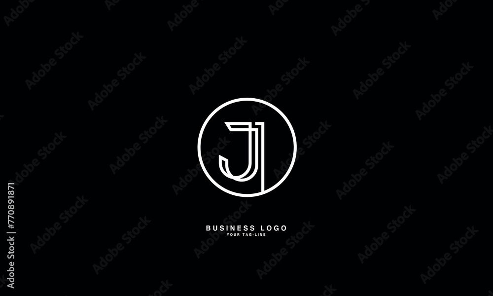 JI, IJ, J, I, Abstract Letters Logo Monogram JI, IJ, J, I, Abstract Letters Logo Monogram
