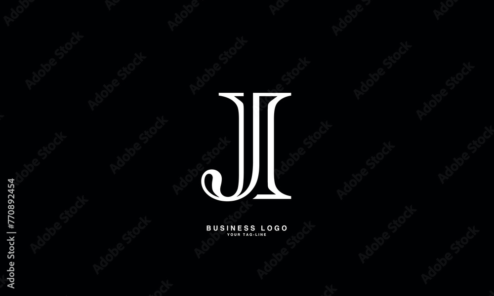 JI, IJ, J, I, Abstract Letters Logo Monogram JI, IJ, J, I, Abstract Letters Logo Monogram