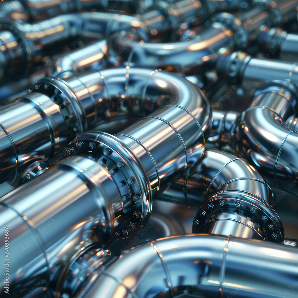Fototapeta premium Metal and steel Pipes texture 