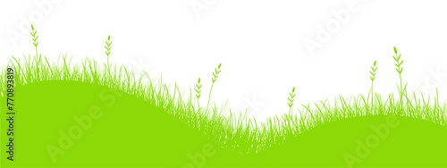 Green vector meadow on isolated background. Easter concept: spring, Easter, holiday. Green grass. Green meadow. Vector illustration EPS 10