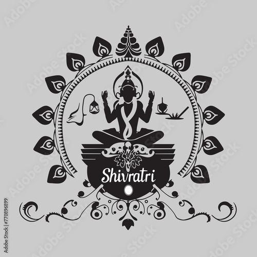 Maha Shivratri Festival Poster with Om Namah Shivaya Mantra.eps