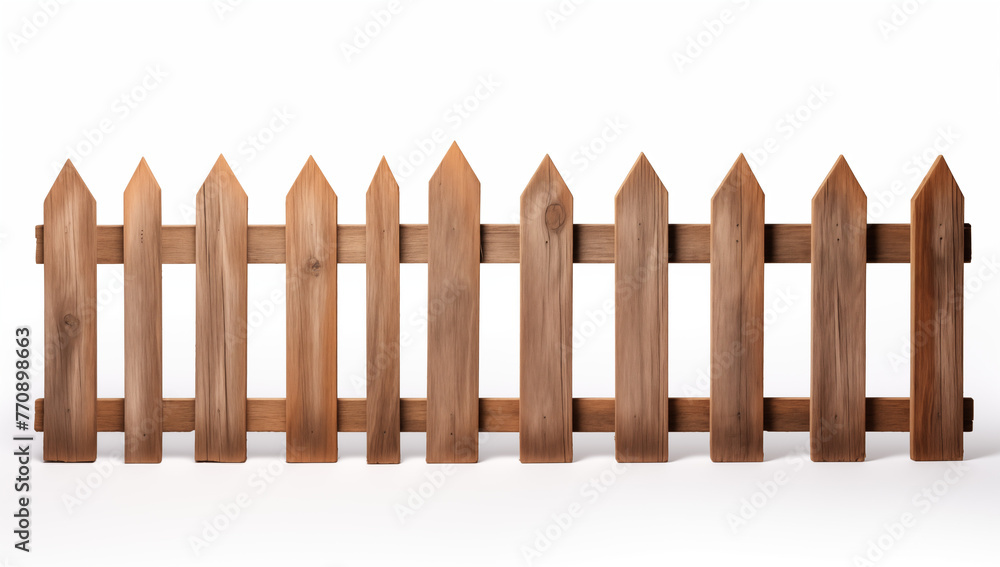 Old wooden fence isolated on white background, wooden country fence cut out Old wooden fence isolated on white background, wooden country fence cut out