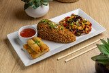 Delicious asian cuisine platter