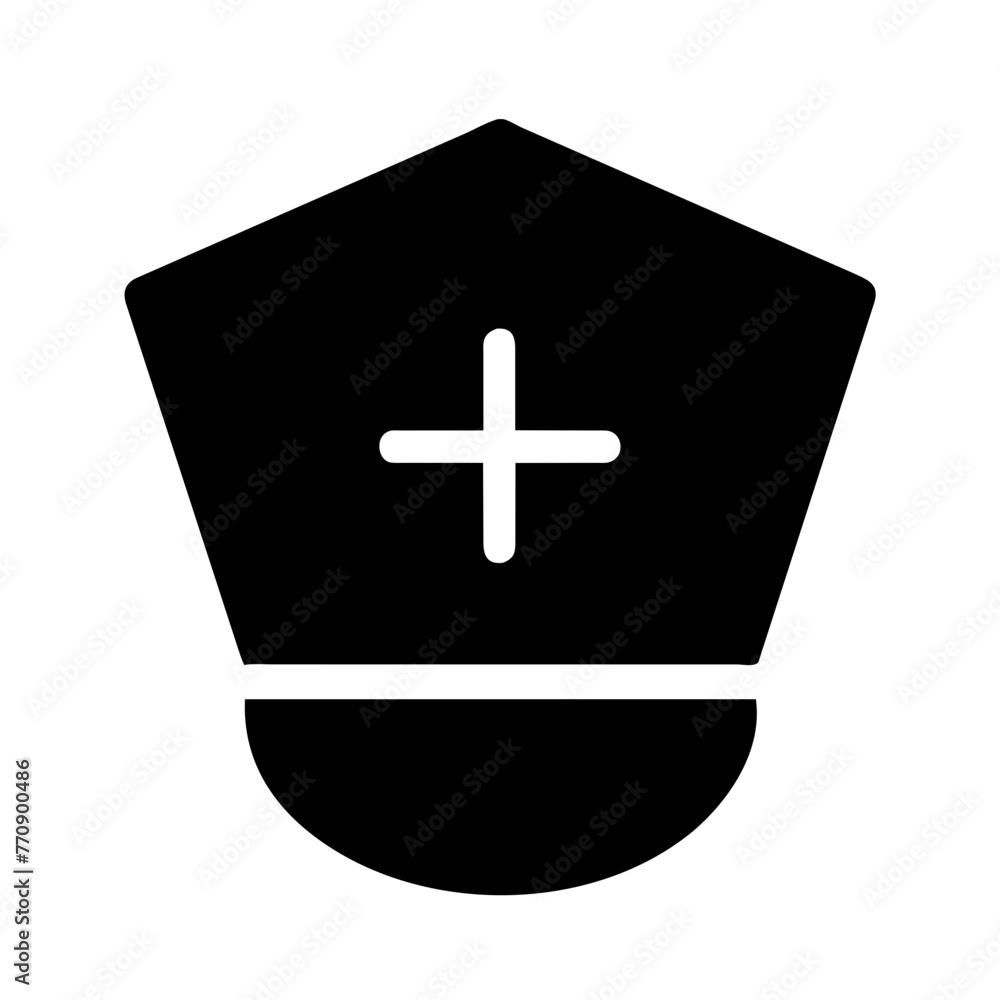 Fototapeta premium nurse cap vector silhouette illustration icon.