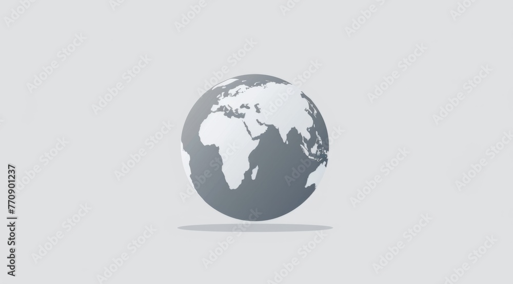 illustration of globe with grey on white background, simple shapes, minimalistic style Generative AI illustration of globe with grey on white background, simple shapes, minimalistic style Generative AI