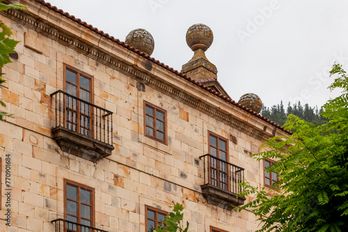 Monastery of Saint John the Baptist) of Corias façade. Now a Parador Nacional. Cangas de Narcea. Asturias, Spain