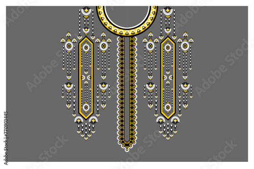 Geometric Ethnic Oriental traditional pattern, Floral ornament for neck decoration, background, wallpaper, clothing and wrapping.